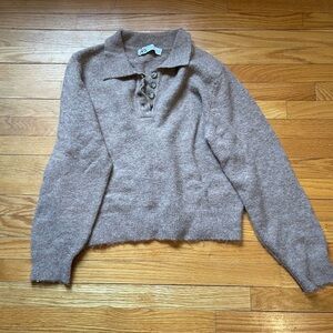 Zara Brown cropped knit sweater